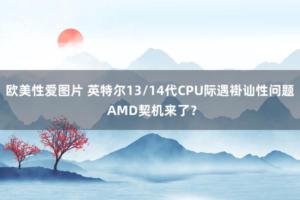 欧美性爱图片 英特尔13/14代CPU际遇褂讪性问题 AMD契机来了？