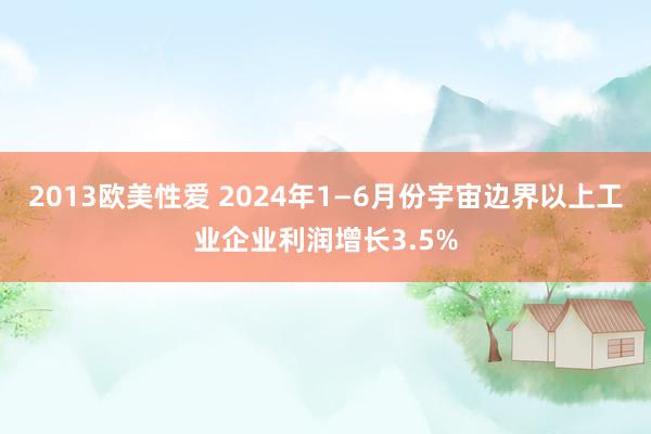 2013欧美性爱 2024年1—6月份宇宙边界以上工业企业利润增长3.5%