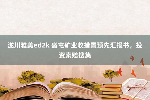 泷川雅美ed2k 盛屯矿业收措置预先汇报书，投资索赔搜集