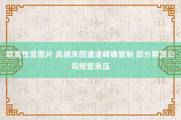 欧美性爱图片 高频来回遭逢精确管制 部分期货公司经营承压