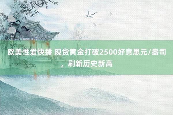 欧美性爱快播 现货黄金打破2500好意思元/盎司，刷新历史新高