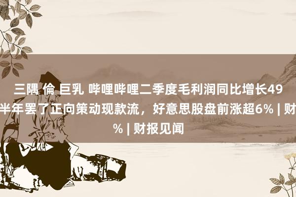 三隅 倫 巨乳 哔哩哔哩二季度毛利润同比增长49%，上半年罢了正向策动现款流，好意思股盘前涨超6% | 财报见闻